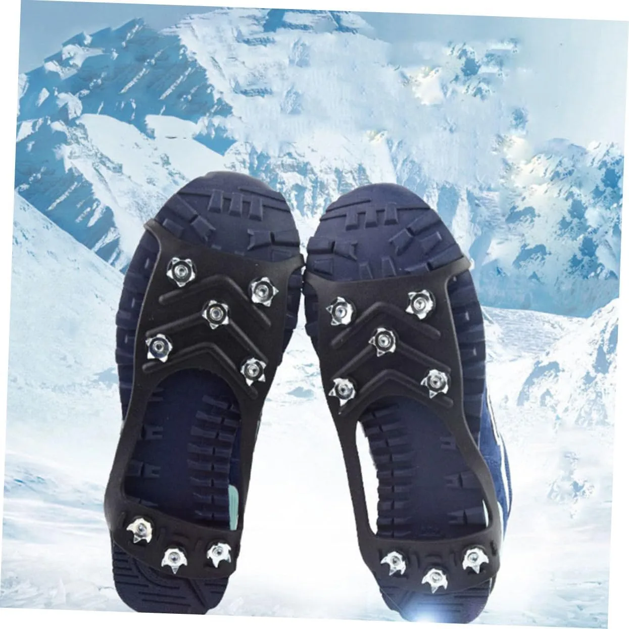 VALICLUD Anti-Slip Eight-Tooth Crampons Ice Skates Ice Cleats for Boots Non-Slip Overshoe Crampons Ice Crampons