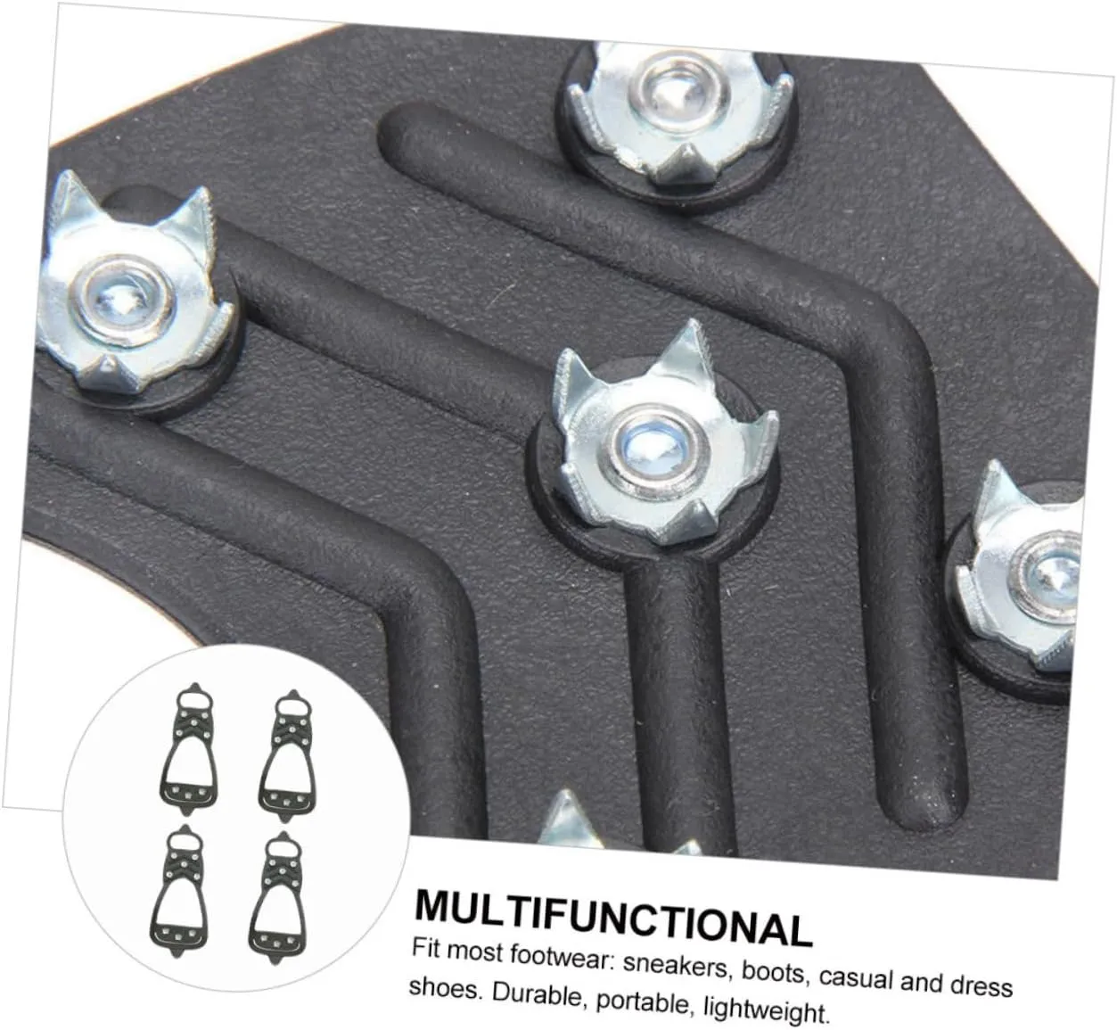 VALICLUD Anti-Slip Eight-Tooth Crampons Ice Skates Ice Cleats for Boots Non-Slip Overshoe Crampons Ice Crampons