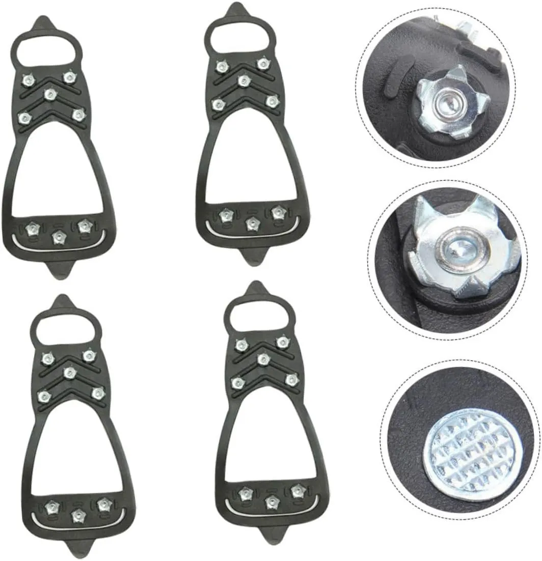 VALICLUD Anti-Slip Eight-Tooth Crampons Ice Skates Ice Cleats for Boots Non-Slip Overshoe Crampons Ice Crampons