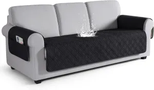 VANSOFY Couch Cover, Waterproof Sofa Covers Washable Slipcover Furniture Protector Couch Seat Covers Non-Slip Couch Cover for Dogs, Pets(Sofa, Black)