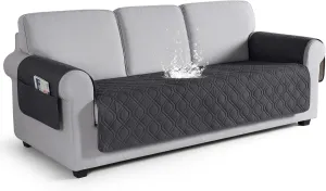 VANSOFY Couch Cover, Waterproof Sofa Covers Washable Slipcover Furniture Protector Couch Seat Covers Non-Slip Couch Cover for Dogs, Pets(Sofa, Charcoal Gray)