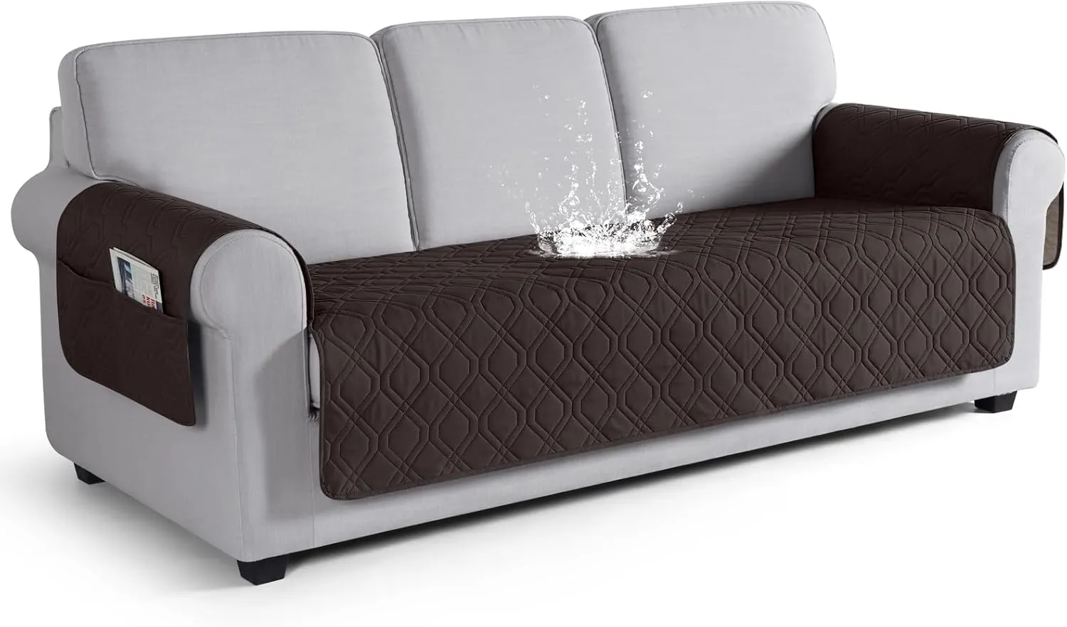 VANSOFY Couch Cover, Waterproof Sofa Covers Washable Slipcover Furniture Protector Couch Seat Covers Non-Slip Couch Cover for Dogs, Pets(Sofa, Chocolate)