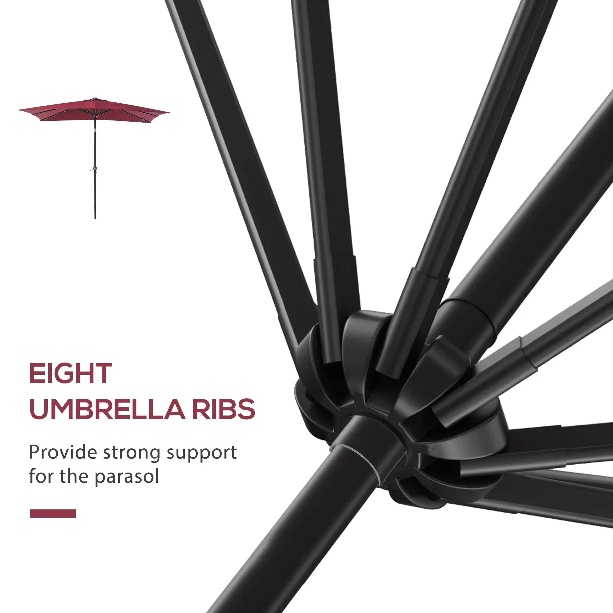 Versatile Outdoor Umbrella with Advanced Solar and Adjustable Features