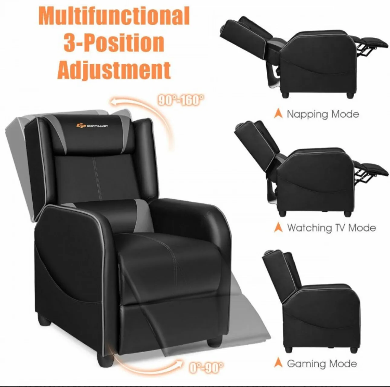 Very Elegant Heavy Duty Comfortable Adjustable Modern Gaming Recliner Chair With Massage Feature & Footrest | Massage Remote
