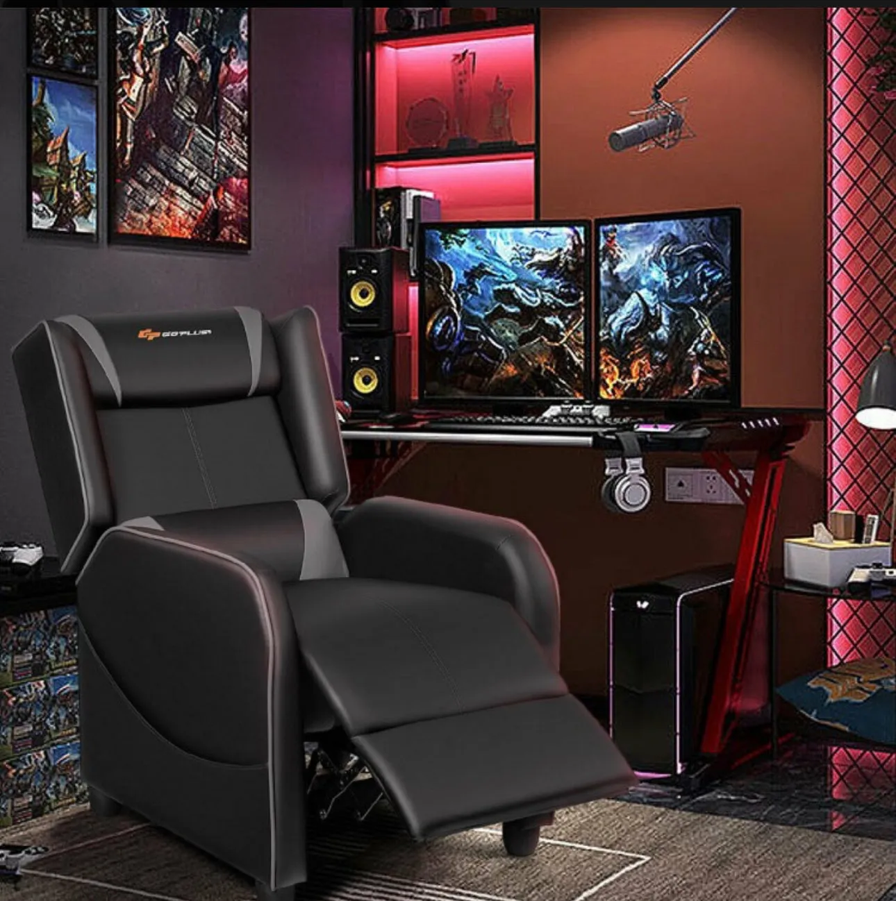 Very Elegant Heavy Duty Comfortable Adjustable Modern Gaming Recliner Chair With Massage Feature & Footrest | Massage Remote