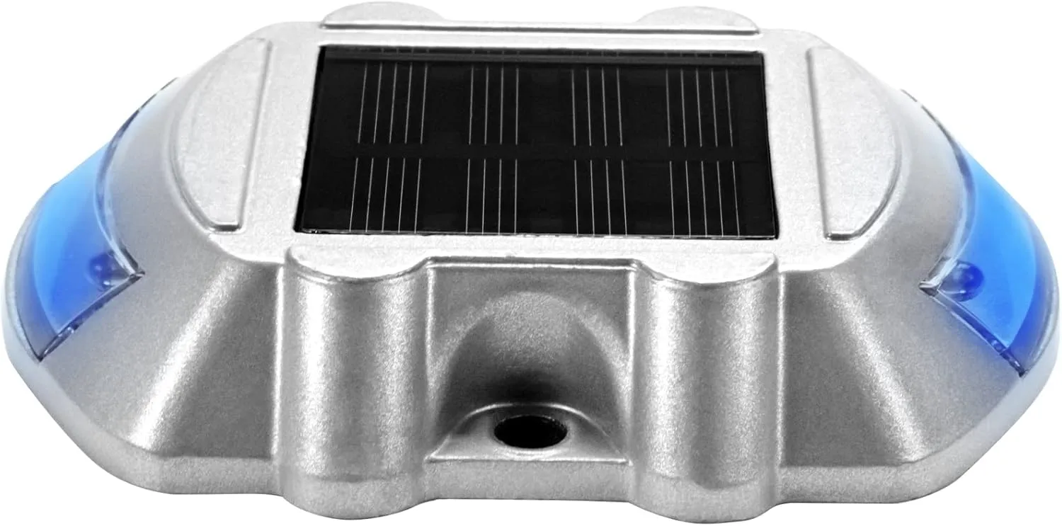 VEVOR Solar Driveway Lights - 24 Pack, Wireless, Waterproof, 6 LED Blue Deck & Path Lights