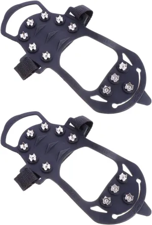 VICASKY 2Pcs Winter Shoe Cover Ice Cleats Spikes Non Slip Skid Shoe Crampons for Easy Wear Snow and Ice Lightweight and Practical Traction for Boots and Sports Shoes