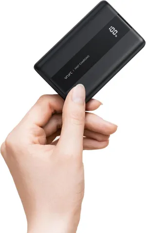 VRURC Portable Charger, 20000mAh Small Power Bank Fast Charging, PD & QC 3.0 Mini Travel Essentials Battery Pack,4 Outputs 3 Inputs Phone Charger for iPhone 16 15 14 13, Samsung, Android-Pure Black