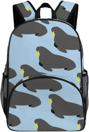 Walrus Animal Ocean Pattern Backpack for Worker Teacher Business Hiking Travel Bag Shoulders Bag