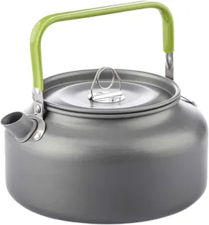 Water Camping Kettle for Gas Stove Stovetop Kettles Teakettles Hot Water Dispensers Outdoor Teapot Portable Foldable Silicone Handle (Green,1.2L)