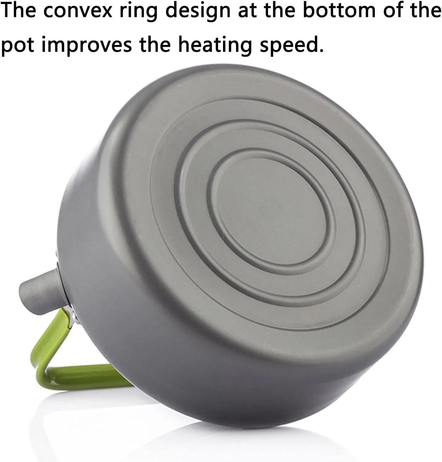 Water Camping Kettle for Gas Stove Stovetop Kettles Teakettles Hot Water Dispensers Outdoor Teapot Portable Foldable Silicone Handle (Green,1.2L)