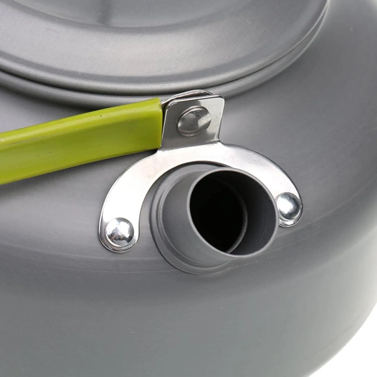 Water Camping Kettle for Gas Stove Stovetop Kettles Teakettles Hot Water Dispensers Outdoor Teapot Portable Foldable Silicone Handle (Green,1.2L)