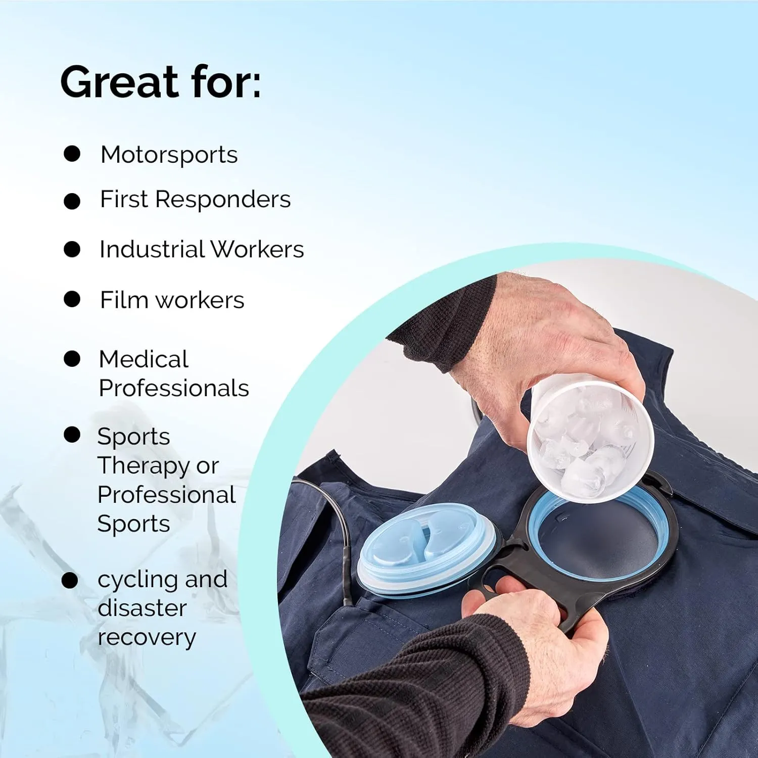 Water Circulating Cooling Vest by SubZero, Battery Powered Ice Cooling Keeps Cold 2-5hrs