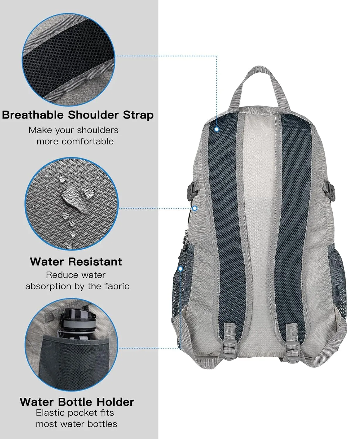 WATERFLY Small Lightweight Packable Backpack: 20l Ultra Light Foldable Travel Hiking Camping Daypack Day Pack for Man Woman