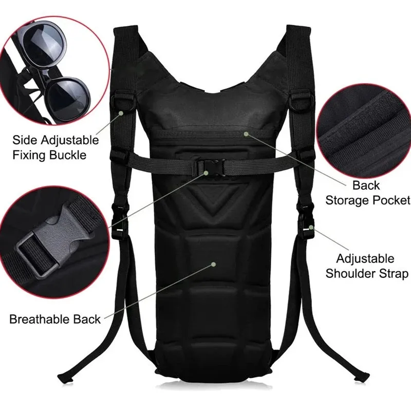 Waterproof Tactical Hydration Backpack with 3L Bladder for Running Cycling Tourism and Camping