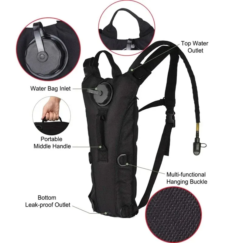 Waterproof Tactical Hydration Backpack with 3L Bladder for Running Cycling Tourism and Camping