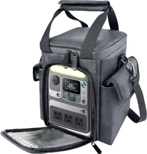 Waterproof Travel Bag Compatible with Anker SOLIX C300 Portable Power Station, Outdoor 288Wh LiFePO4 Battery，Power Bank Station Storage Case Cover with Two Pockets and Adjustable Strap