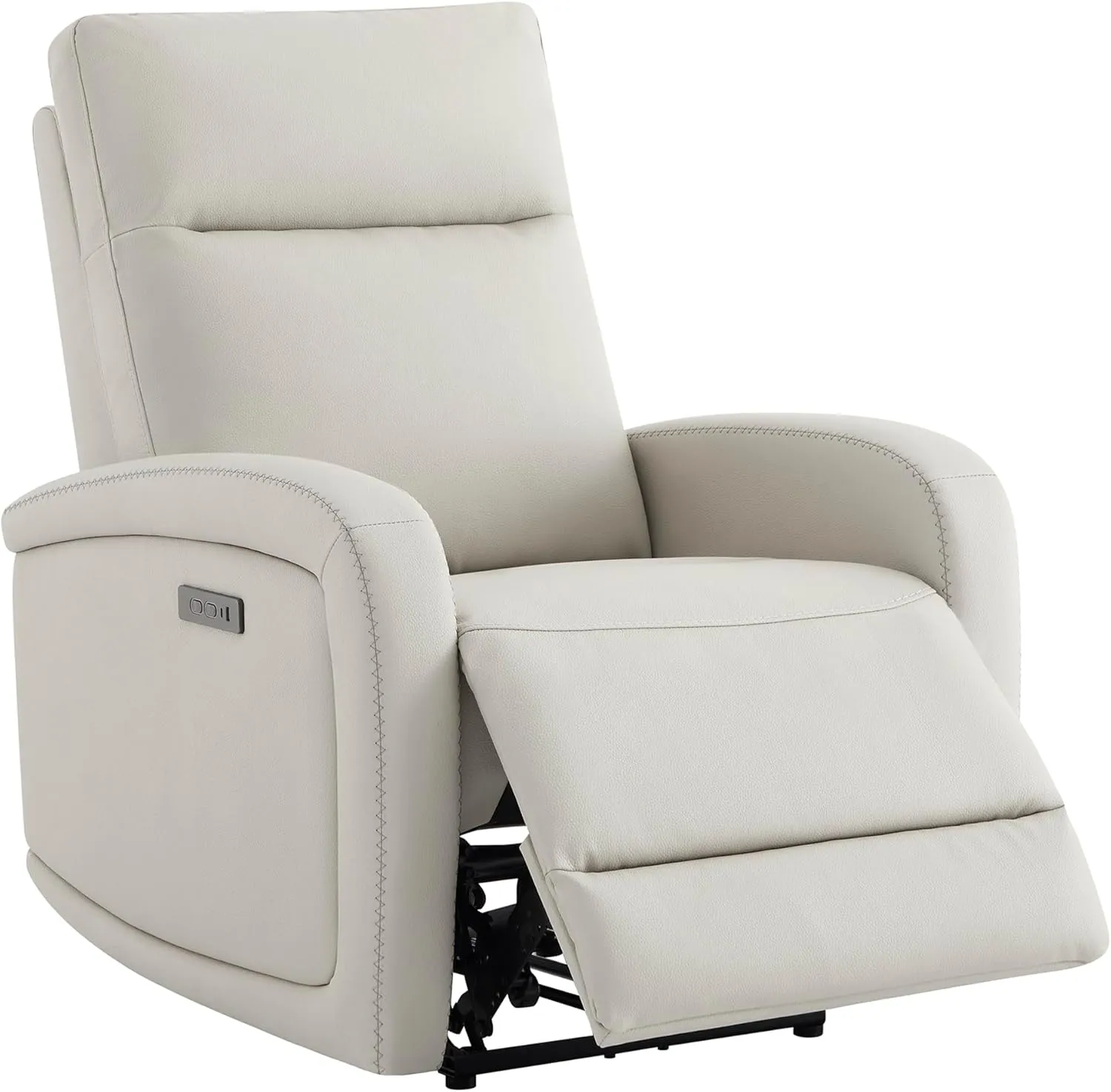 Watson & Whitely Power Recliner Chairs for Adults, Zero Wall Recliners W Power Headrest Type-C Charger, Small Faux Leather RV Recliners Home Theater Seating for Living Room, Cream