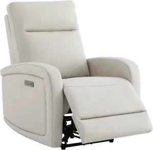 Watson & Whitely Power Recliner Chairs for Adults, Zero Wall Recliners W Power Headrest Type-C Charger, Small Faux Leather RV Recliners Home Theater Seating for Living Room, Cream