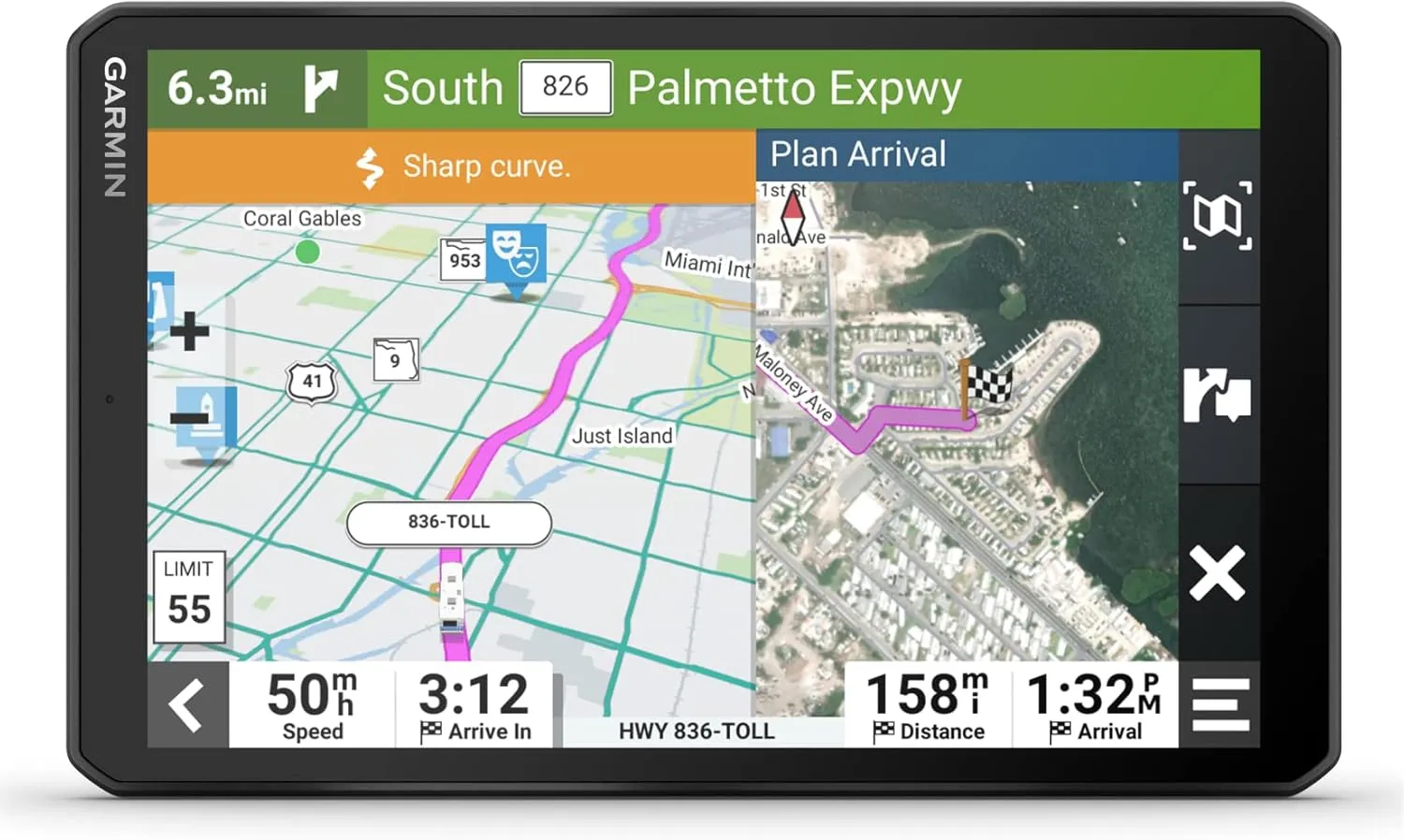Wearable4U - Garmin RV 895 GPS Navigator, Large, Easy-to-Read 8, Custom RV Routing, High-Resolution Birdseye Satellite Imagery with Power Pack Bundle