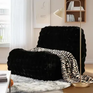 Weaxty Togo Sofa Bean Bag Chair for Adults, Oversized Plush Beanbag Floor Couch Togo Chair, Fireside Giant Bean Bag Lazy Sofa Lounger Chairs for Living Room Bedroom Office Dorm, Black