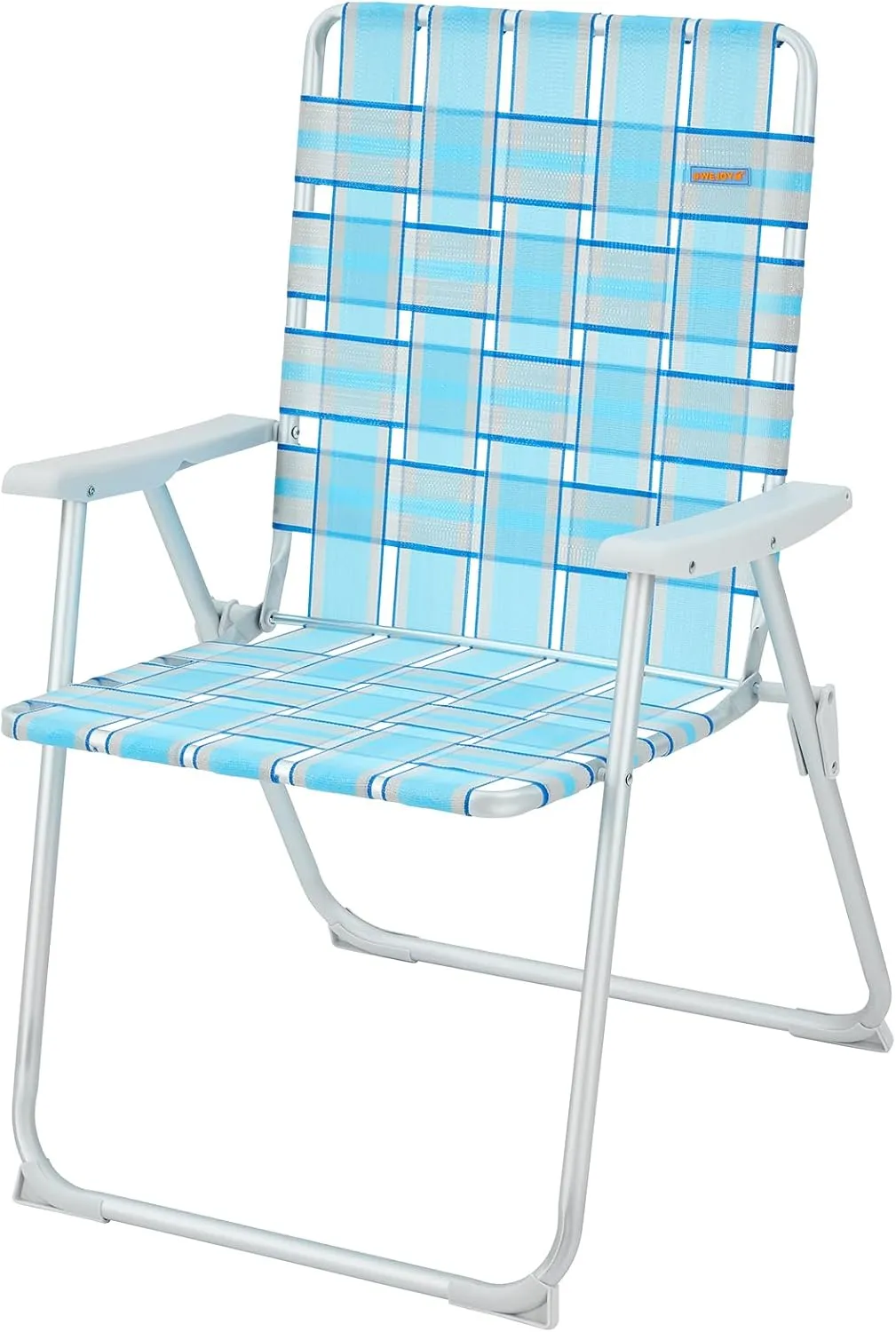 #WEJOY Folding Beach Chair for Adults, Lightweight Beach Chair with Shoulder Straps, High Back Beach Chairs with Hard Armrest, Supports 300lbs for Beach Lawn Concert