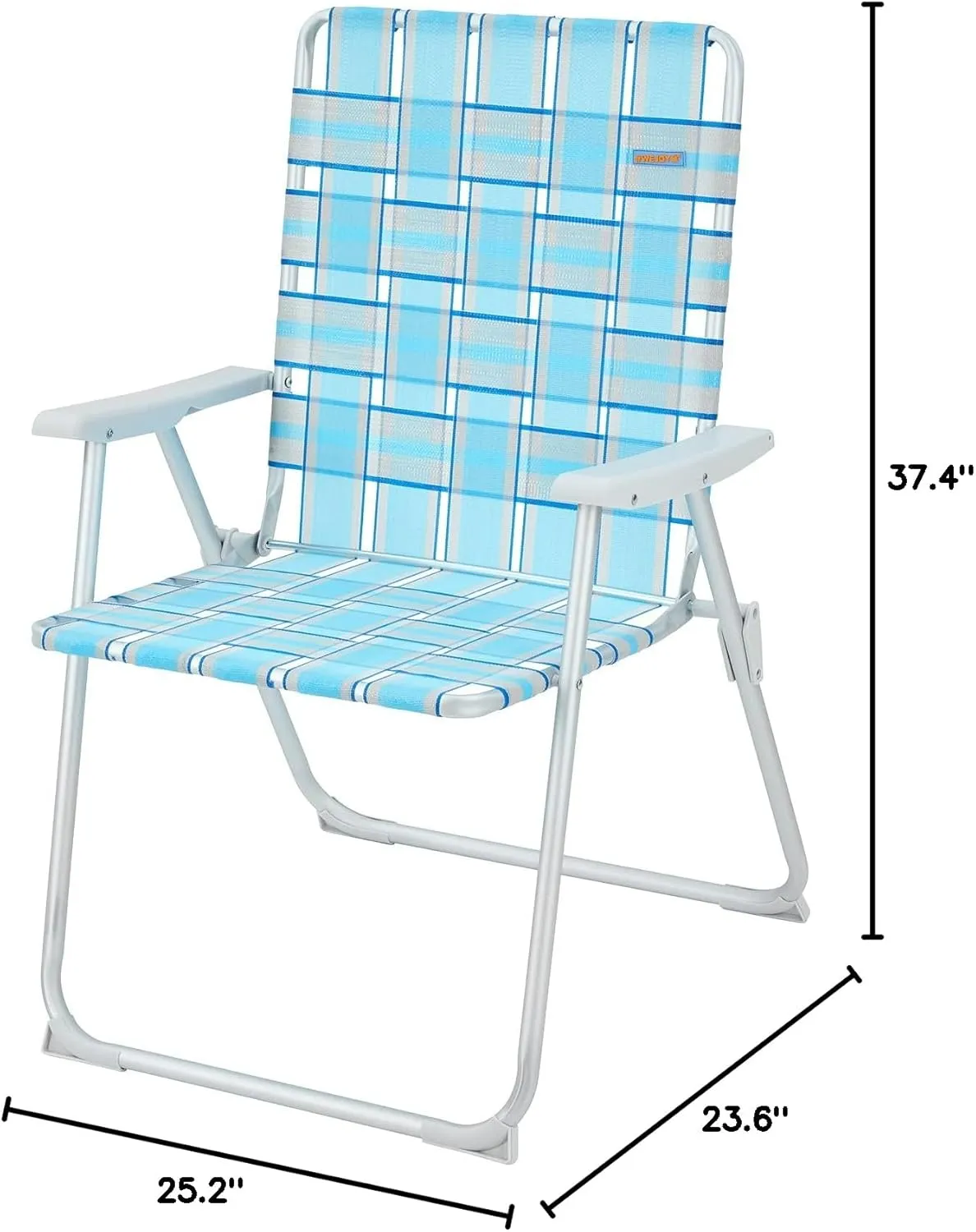 #WEJOY Folding Beach Chair for Adults, Lightweight Beach Chair with Shoulder Straps, High Back Beach Chairs with Hard Armrest, Supports 300lbs for Beach Lawn Concert