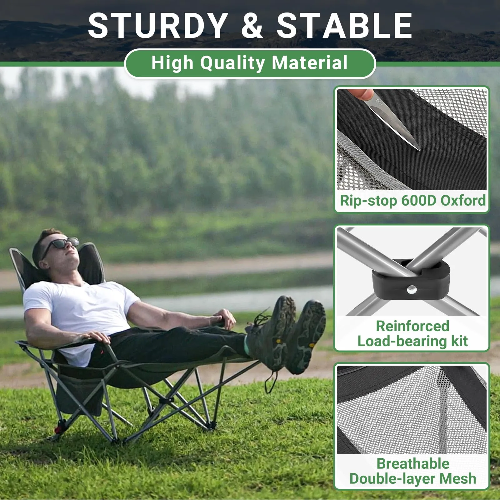 WEJOY Folding Recliner CHA Lounge Chair Set of 2