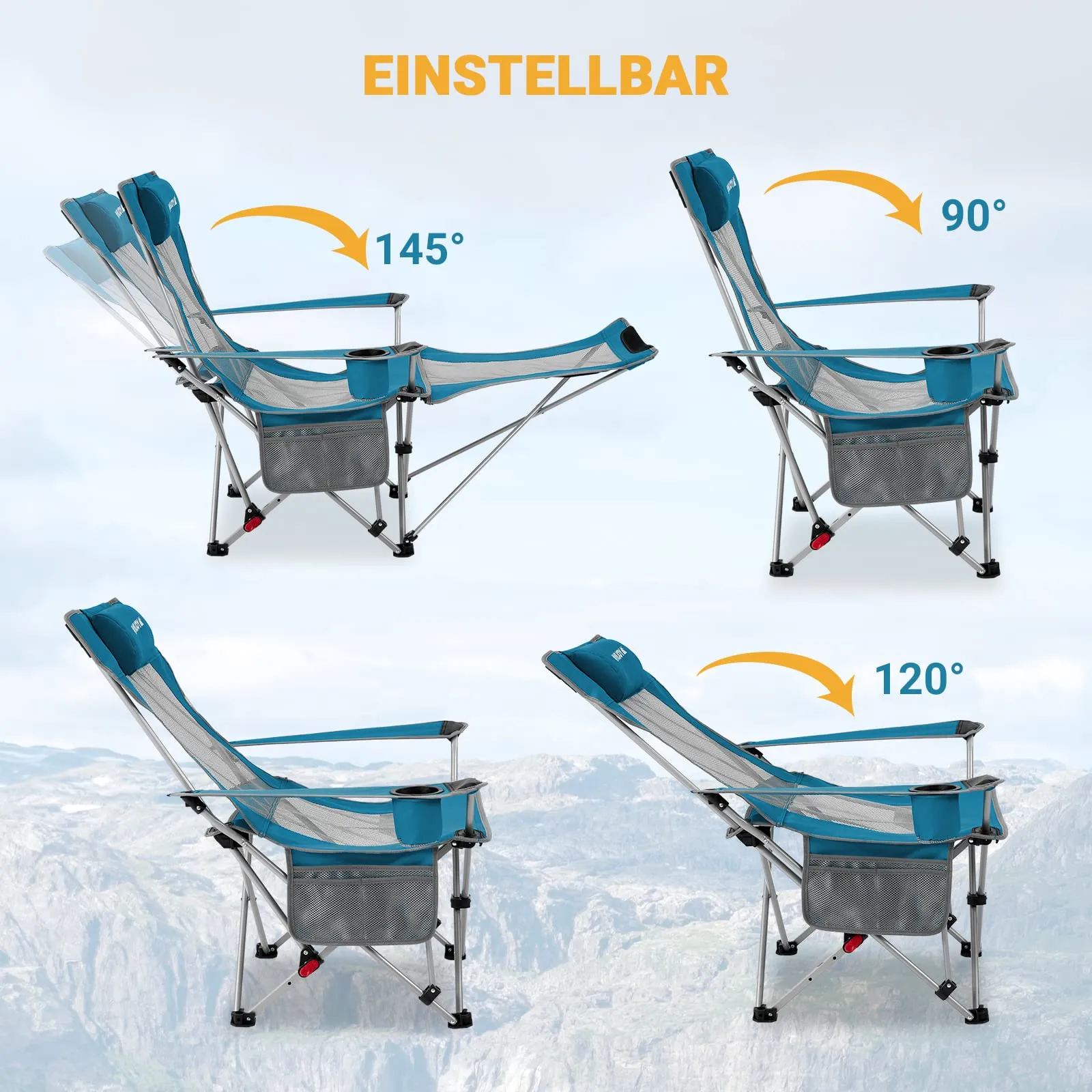 WEJOY Folding Recliner CHA Lounge Chair Set of 2