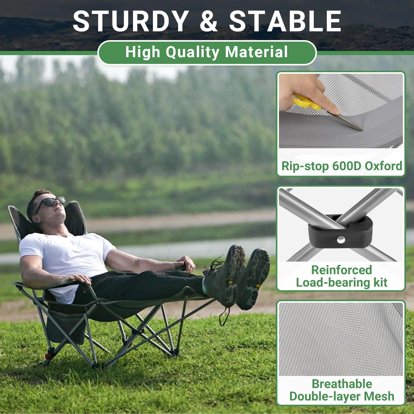 WEJOY Folding Recliner CHA Lounge Chair Set of 2