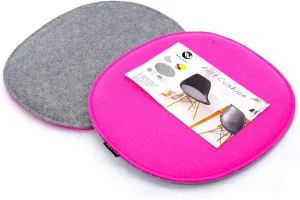 Welaxy Felt Chair Pads seat Cushion DSW Plastic Chairs Pads 2-Piece Oval Shape (Hot Pink   Gray)