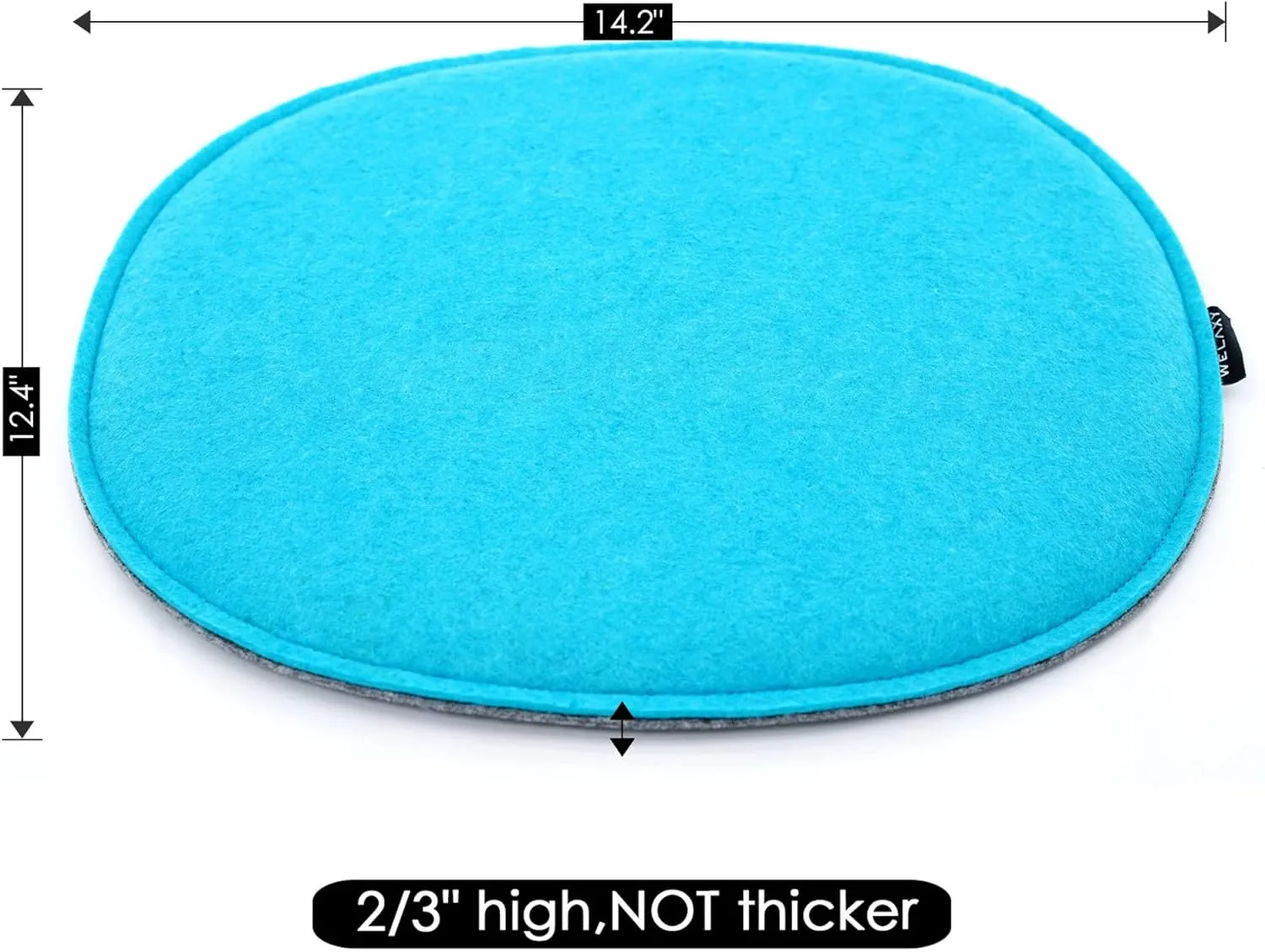 Welaxy Felt Chair Pads seat Cushion DSW Plastic Chairs Pads 2-Piece Oval Shape (Teal   Gray)