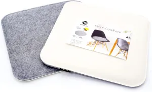 Welaxy Felt Chair Pads seat Cushion DSW Plastic Chairs Pads 2-Piece Square (White   Gray)