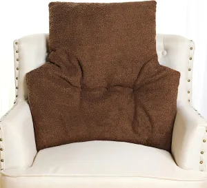 Weysat Fleece Back Support Pillow for Recliners, Chair Cushion Lumbar Support Reading Corner Pillow for Office Couch Sofa Low Back Pain Relief Rest(Brown)