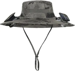Wide Brim Fan Hat Solar Powered, UPF 50  Solar Power Fan Bucket Hats for Beach Outdoor Hiking Fishing Camping