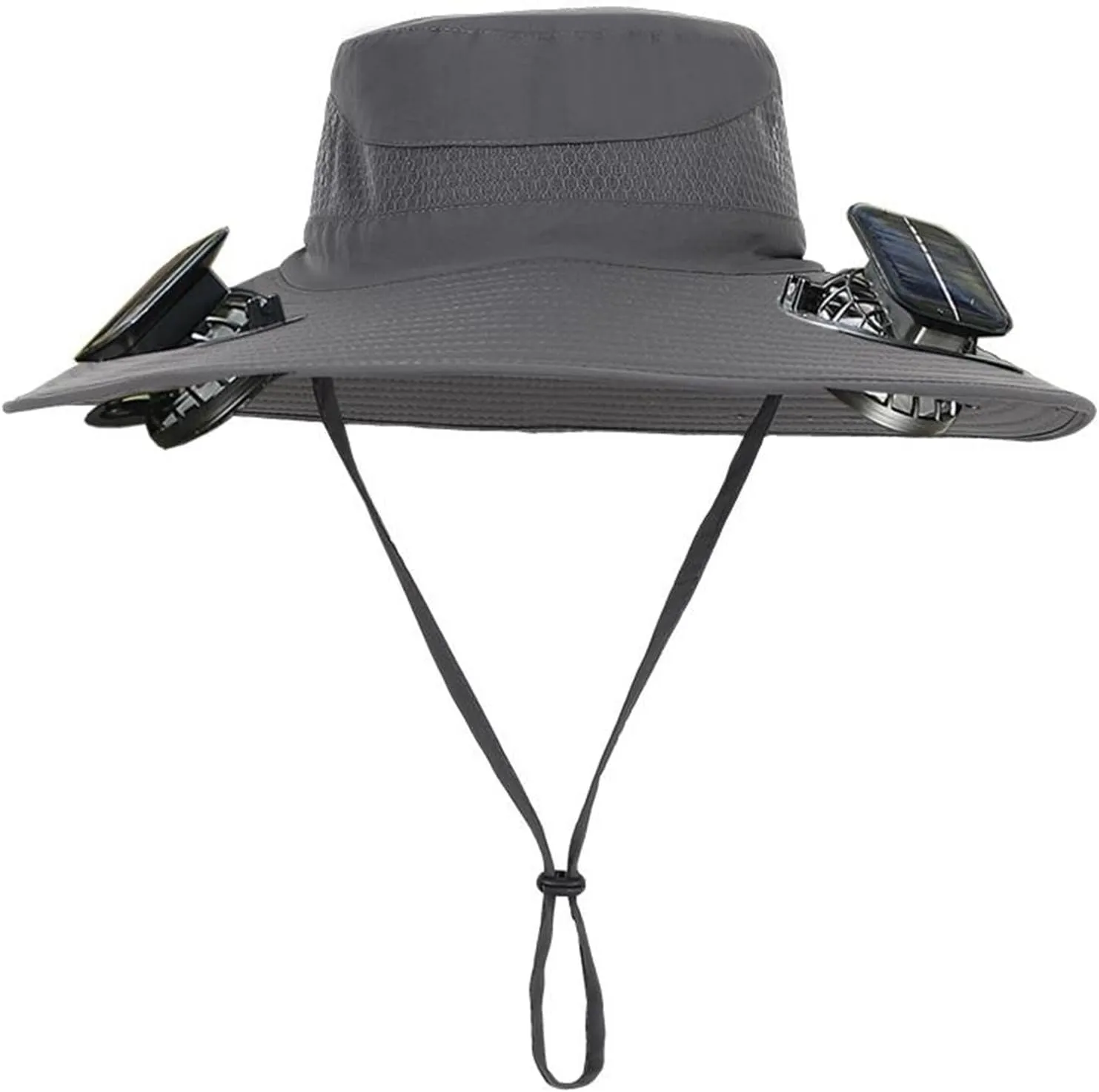 Wide Brim Hat with Fans Solar Power, UPF 50  Solar Fan Sun Hat for Camping Fishing Beach Hiking Outdoor