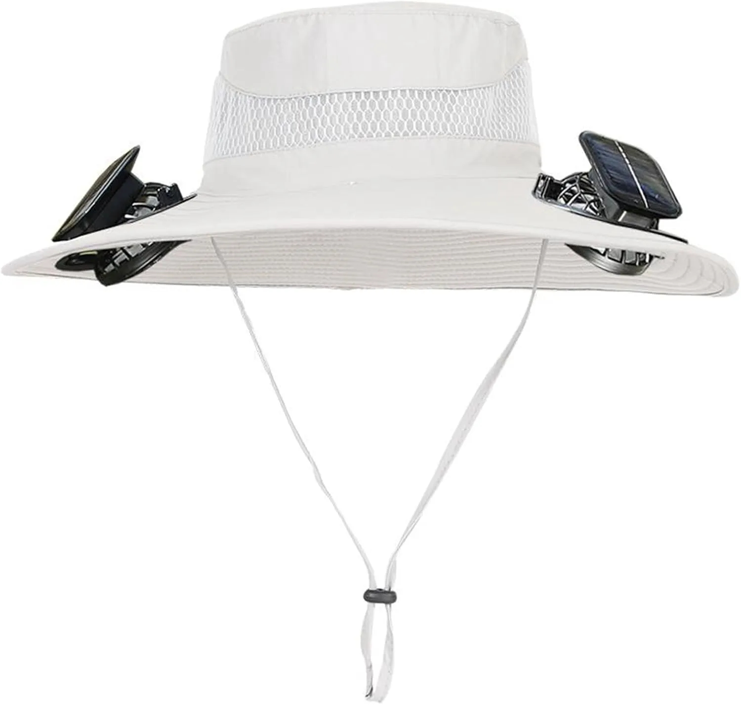 Wide Brim Hat with Fans Solar Power, UPF 50  Solar Panel Fan Hat for Fishing Camping Hiking Outdoor Beach