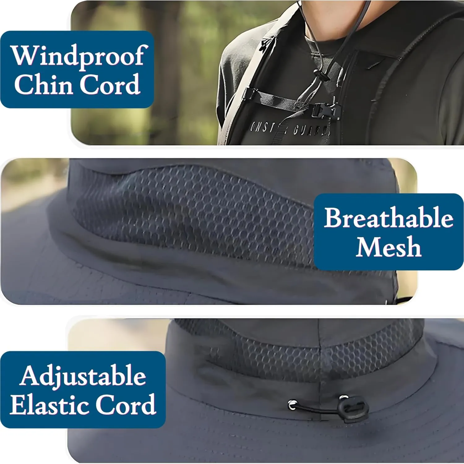 Wide Brim Solar Fan Hat, Hat with Fans Solar Power for Men Women, Solar & USB Charging Sombrero Con Ventilador Solar