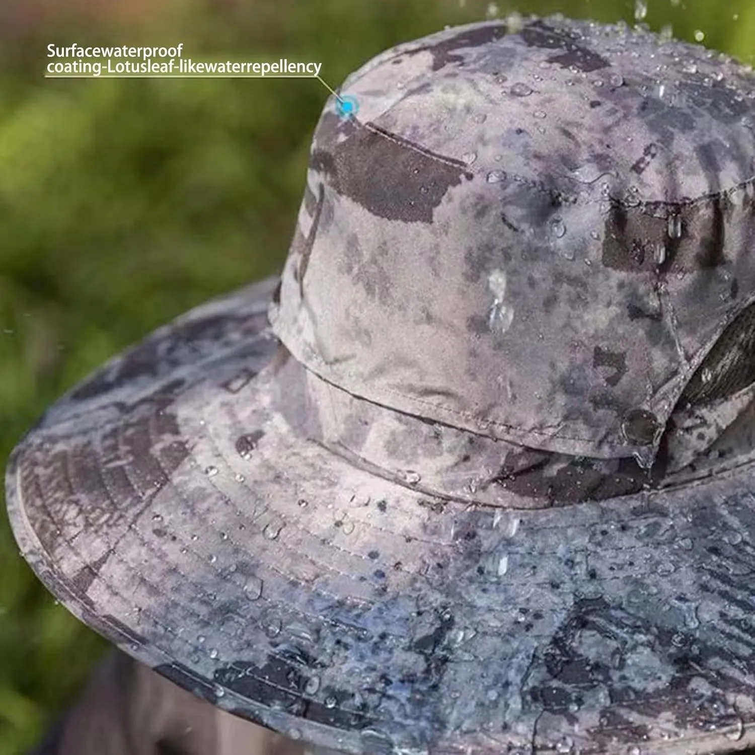 Wide Brim Solar Fan Hat, UPF 50  Bucket Hat with Solar Powered Fans for Outdoor Hiking Camping Fishing Beach