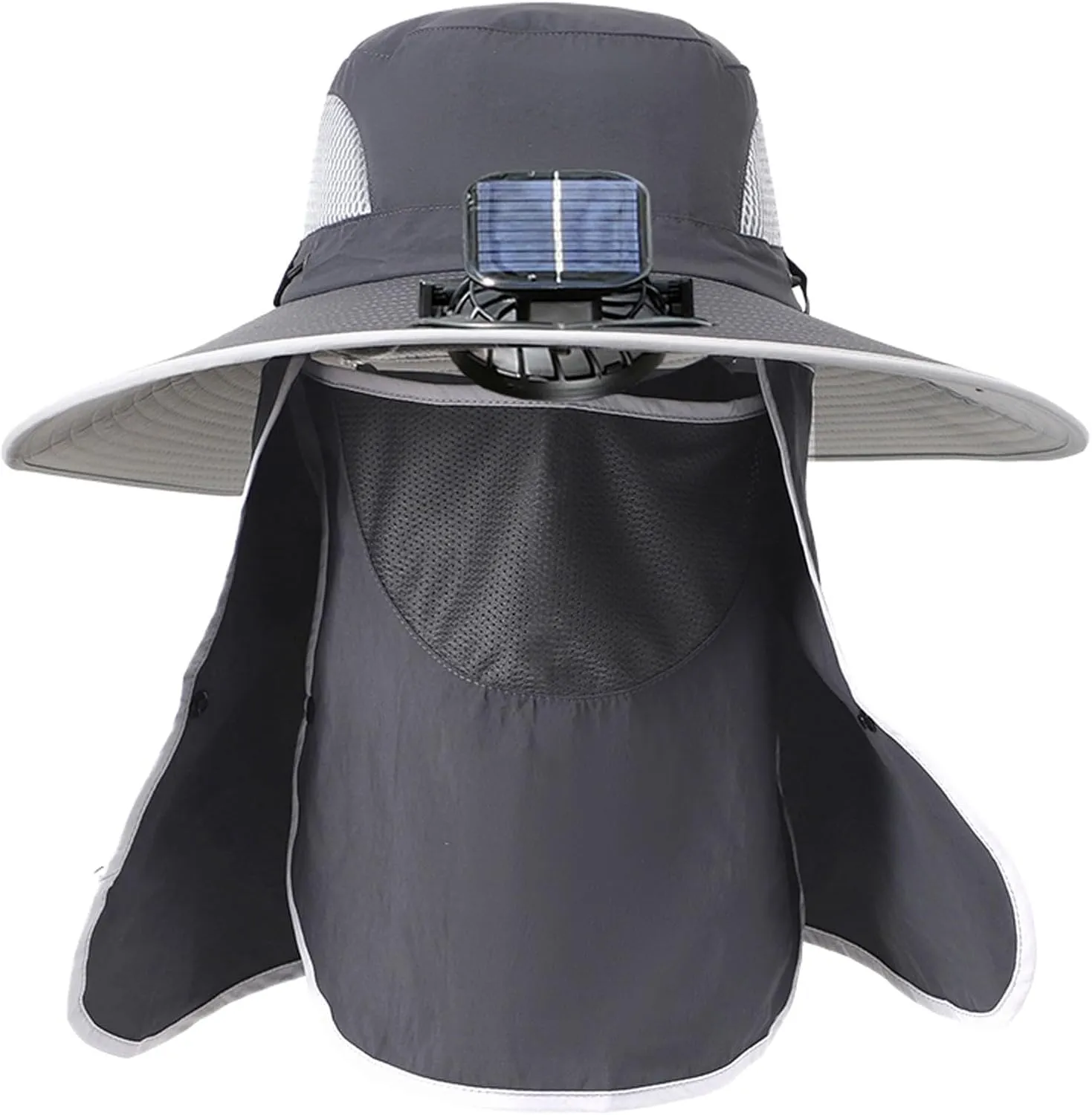 Wide Brim Solar Fan Hat,Hat with Fans Solar Power,Removable & USB Charging Fan Bucket Sun Hats for Men Women Outdoor Fishing