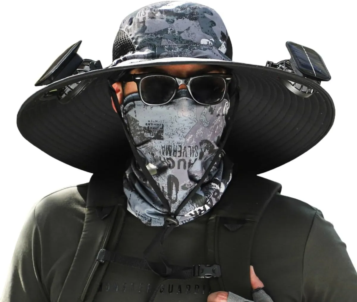 Wide Brim Solar Fan Outdoor Fishing Hat-Solar & USB Charging, Sunscreen Sun Hat with Fan, Solar Fan Hat Upf50 