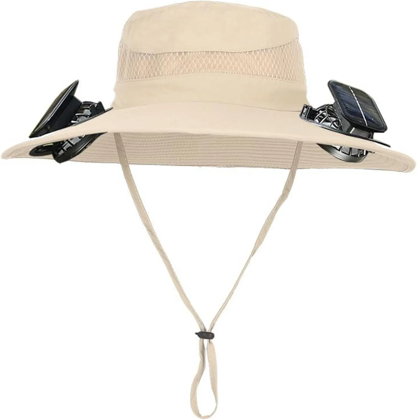 Wide Brim Solar Powered Fan Hat, UPF 50  Solar Power Fan Bucket Hat for Hiking Outdoor Beach Fishing Camping