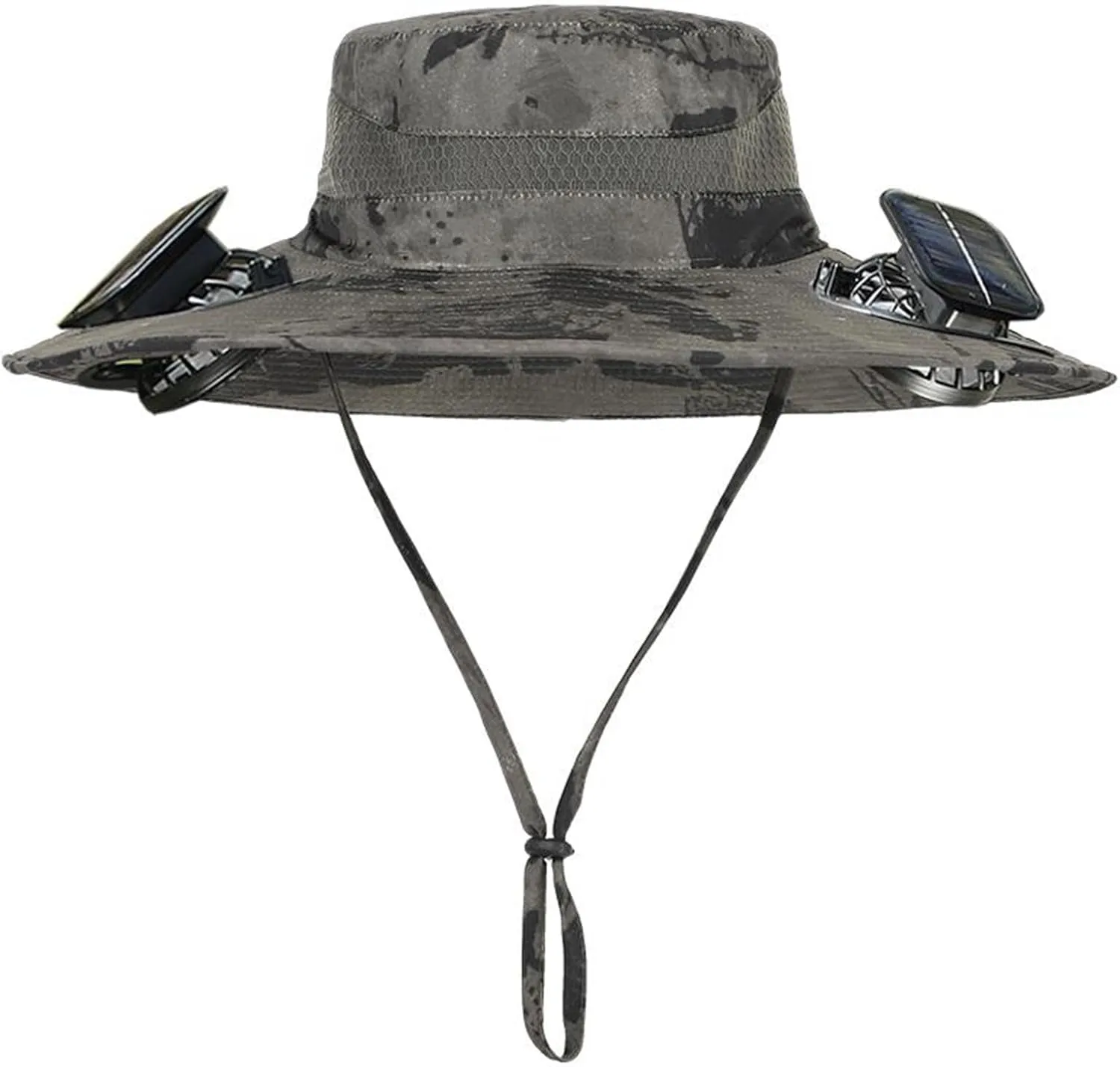 Wide Brim Solar Powered Hat Fan, UPF 50  Solar Power Fan Bucket Hat for Beach Camping Hiking Fishing Outdoor
