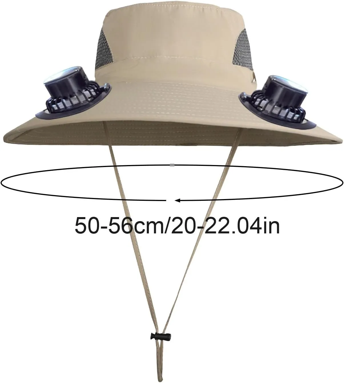 Wide Brim Sun Hat with 2 Solar Fan, 3 Speed Adjustable Fan Hat, Solar & USB Charging Fan, Bucket Fishing & Beach Hat