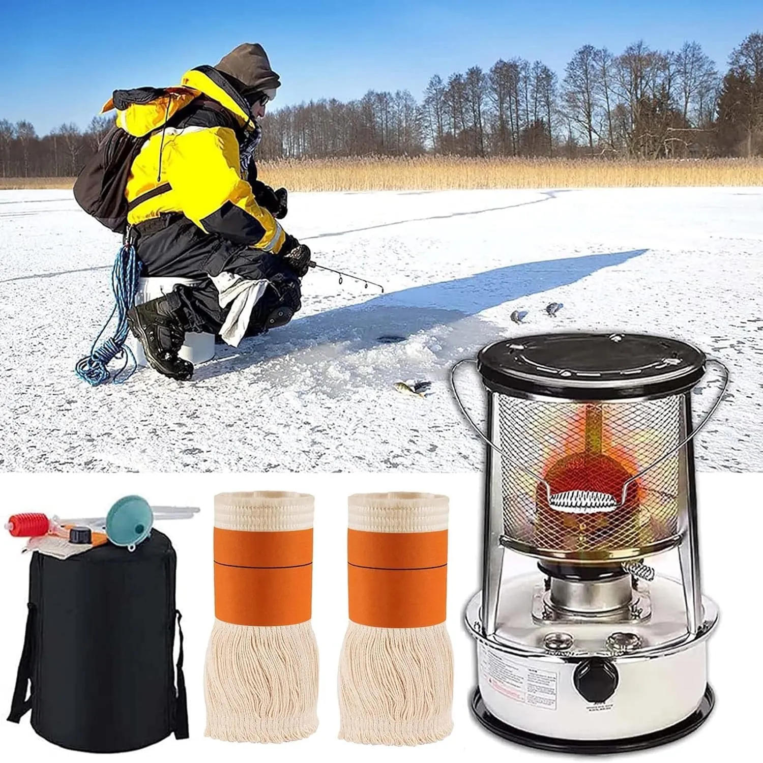 Wood Burning Stove, Wood Stove with Chimney Pipes, 11-Inch Window, for Hiking, Camping, Ice Fishing, Picnics, Hiking, Travel, Backpacking, Picnics, Barbecues, Outdoor, Survival Adventure