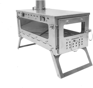 Wood Stove Hot Tent Stove Inferno-1 | Titanium Tent Stove for Camping Backpacking Camping (Chimney Length:6.56ft/2m)