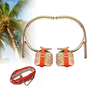 WZFANJIJ Tree Climbing Spike One Pair 2 Gears Set Safety Belt Adjustable Rope Rescue Belt Portable Non-Slip Climbing Spikes Shoes for Hunting Observation Picking Fruit Coconut,450Model
