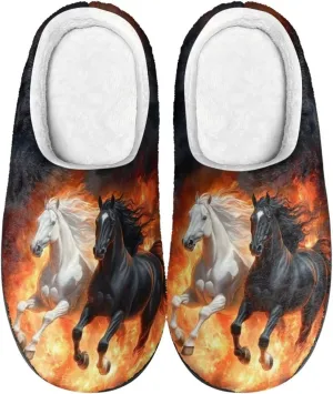 Xpyiqun House Shoes Soft Plush Fuzzy Warm Slippers Winter Home Slippers for Men Women Size 4-12