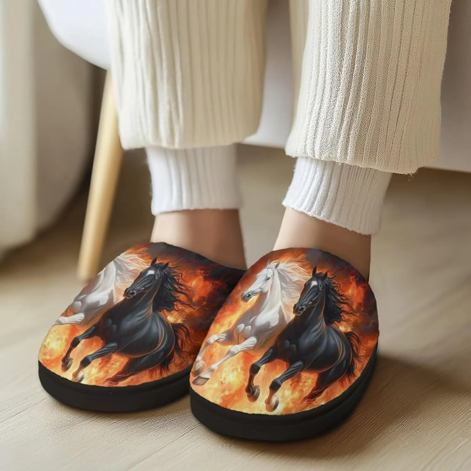 Xpyiqun House Shoes Soft Plush Fuzzy Warm Slippers Winter Home Slippers for Men Women Size 4-12