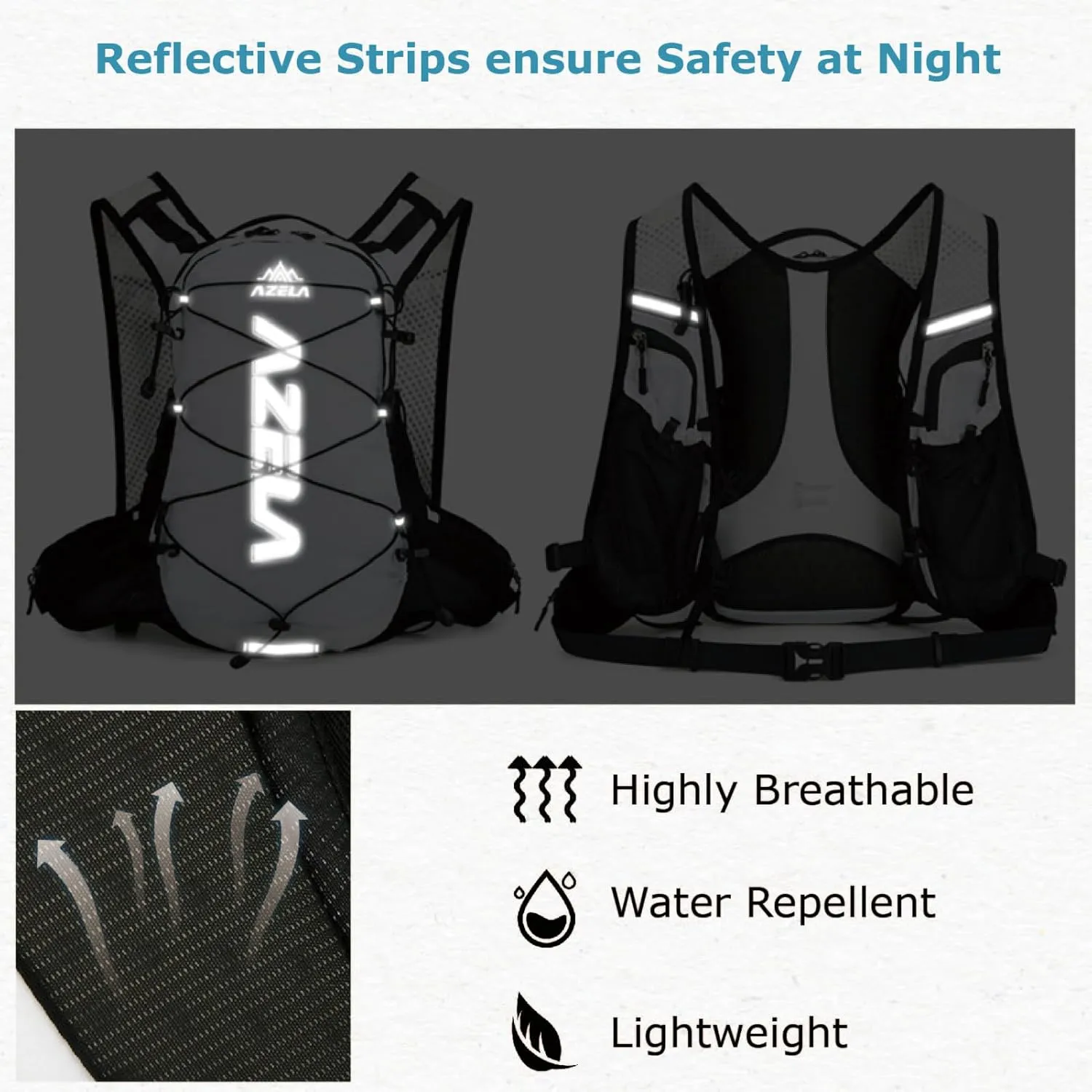 YAPJEB Lightweight Hydration Backpack (04 Black, Only Vest)